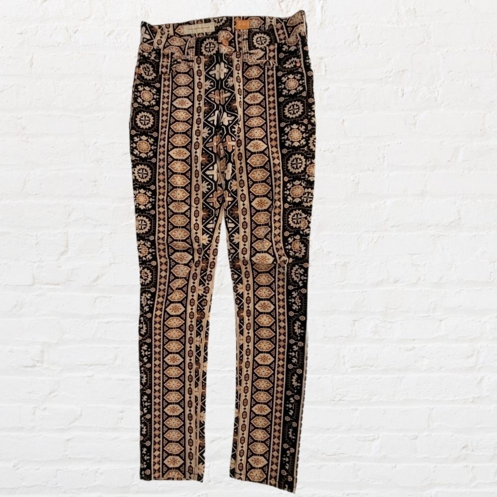 Anthro Pilcro Corduroy Patterned Skinny Pants Sz 25